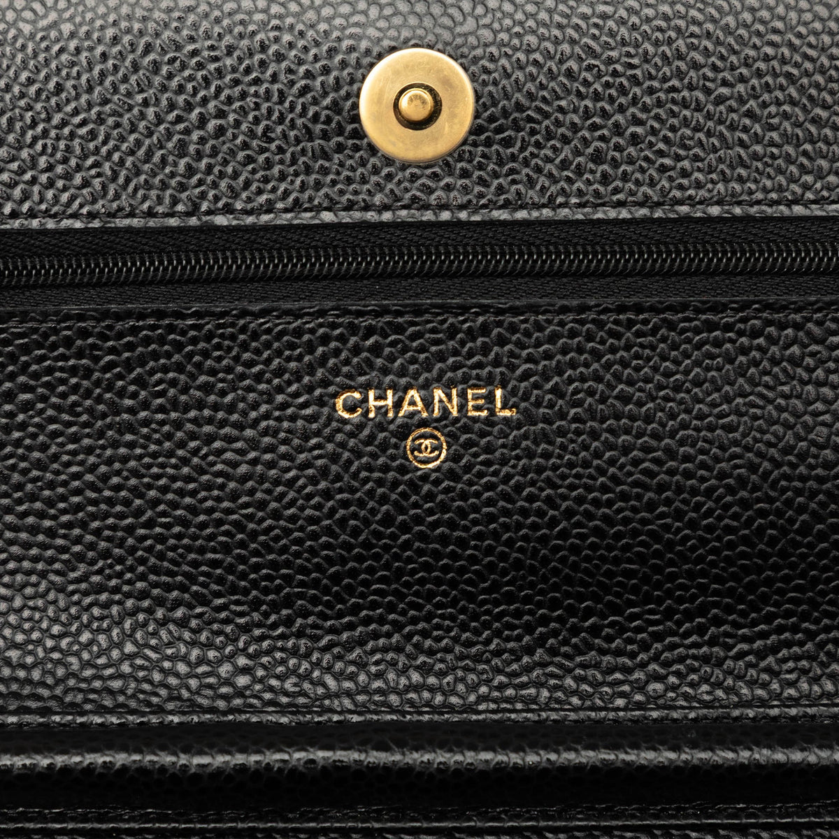 Chanel CC Quilted Caviar Wallet on Chain