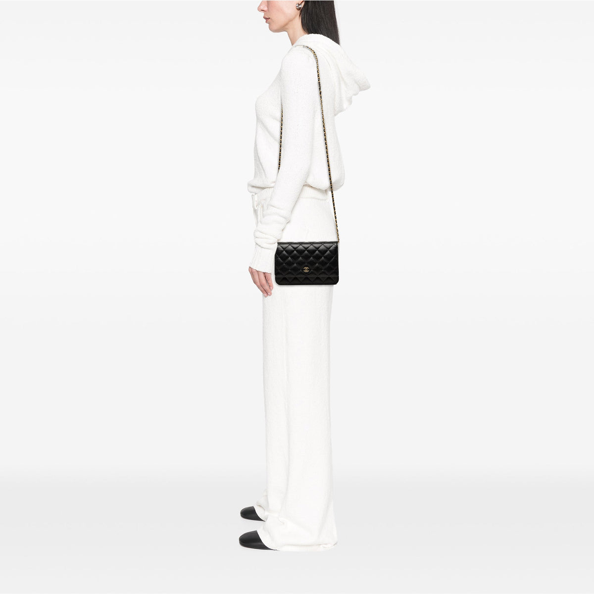 Chanel CC Quilted Caviar Wallet on Chain