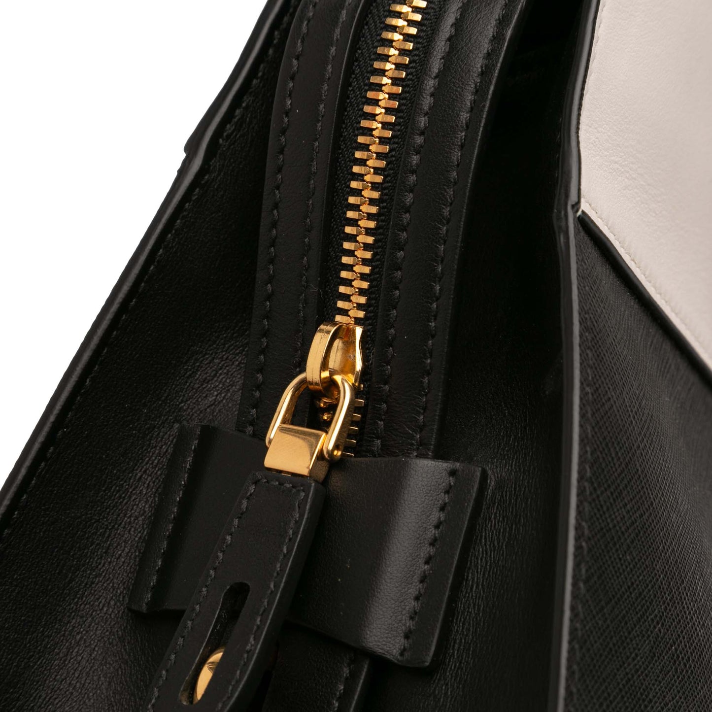 Prada Bicolor Saffiano and City Calf Esplanade Satchel