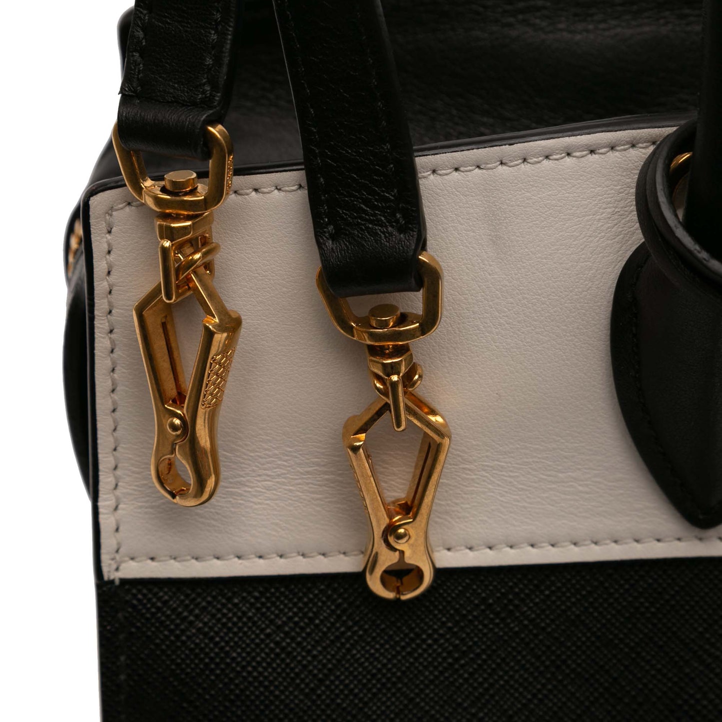 Prada Bicolor Saffiano and City Calf Esplanade Satchel