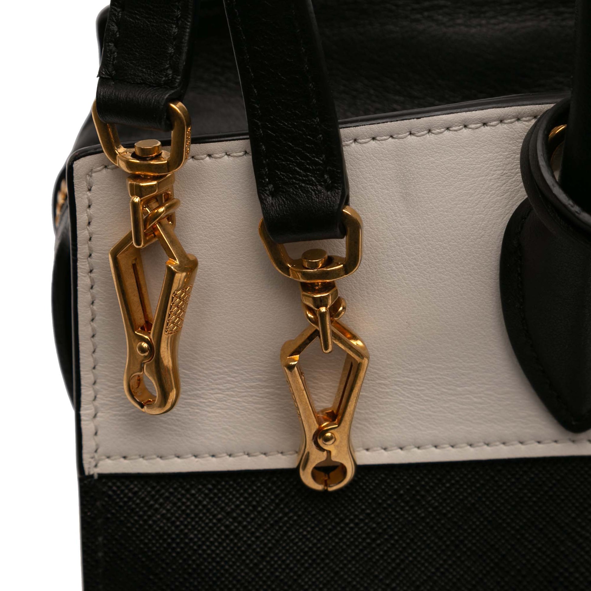 Prada Bicolor Saffiano and City Calf Esplanade Satchel