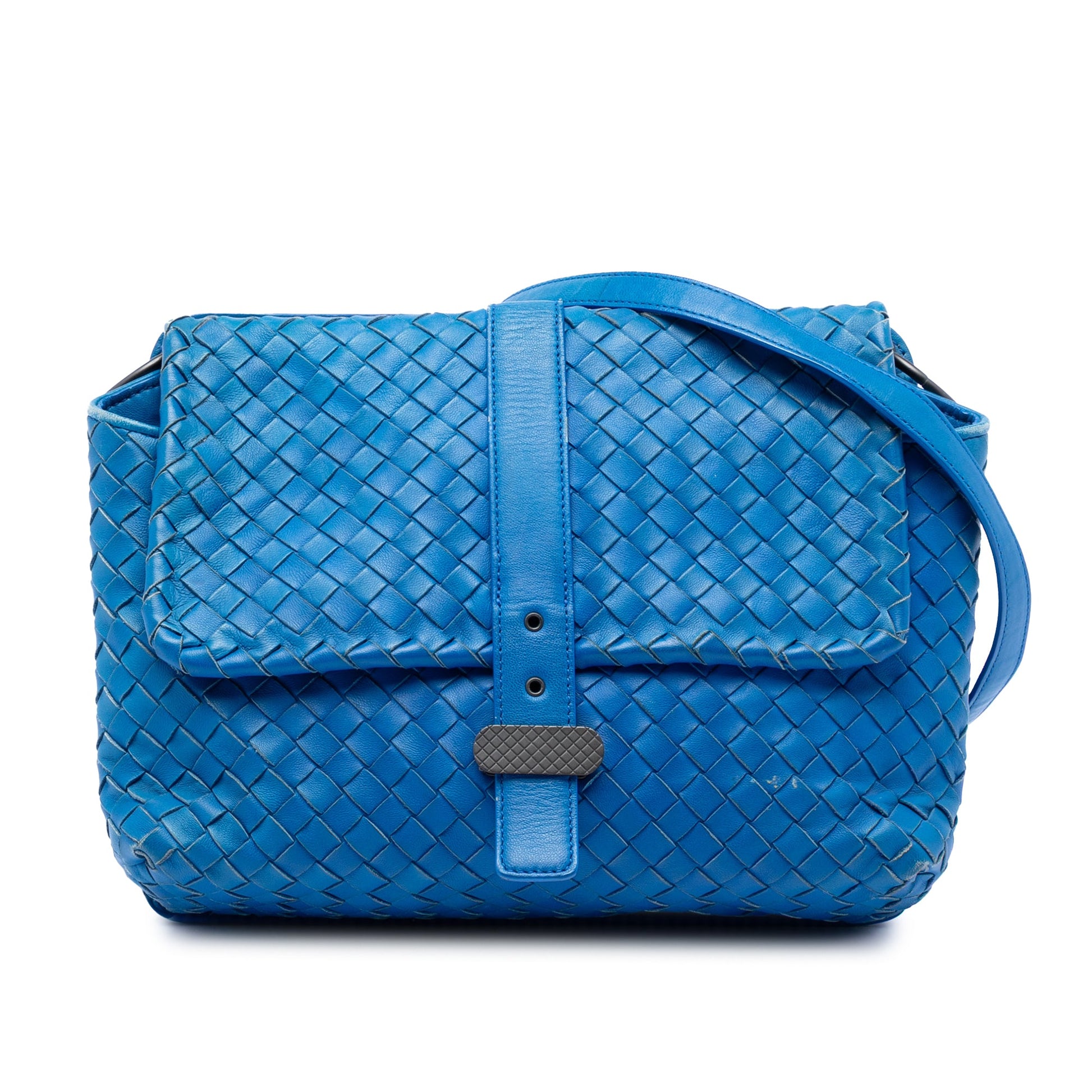 Bottega Veneta Nappa Intrecciato Double Sided Flap Shoulder Bag