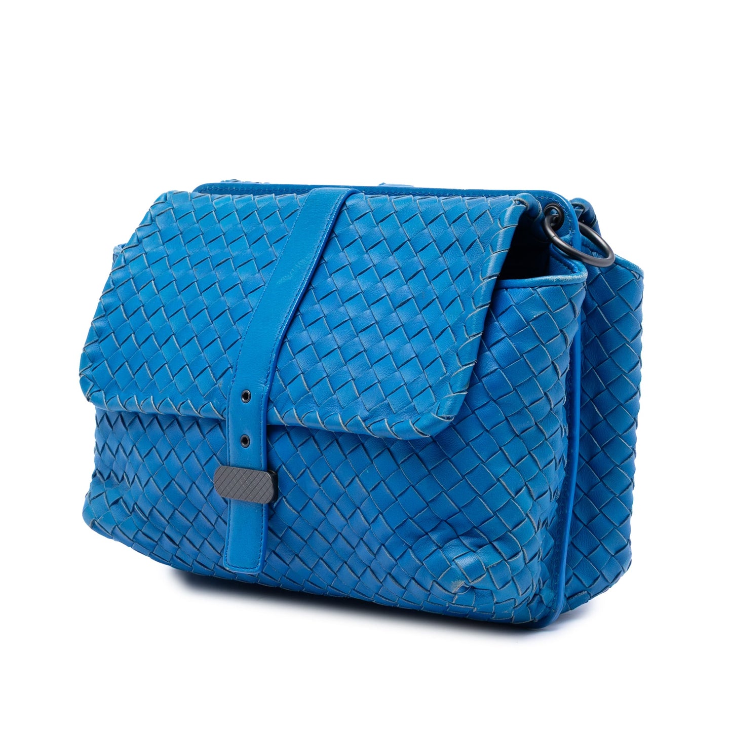 Bottega Veneta Nappa Intrecciato Double Sided Flap Shoulder Bag
