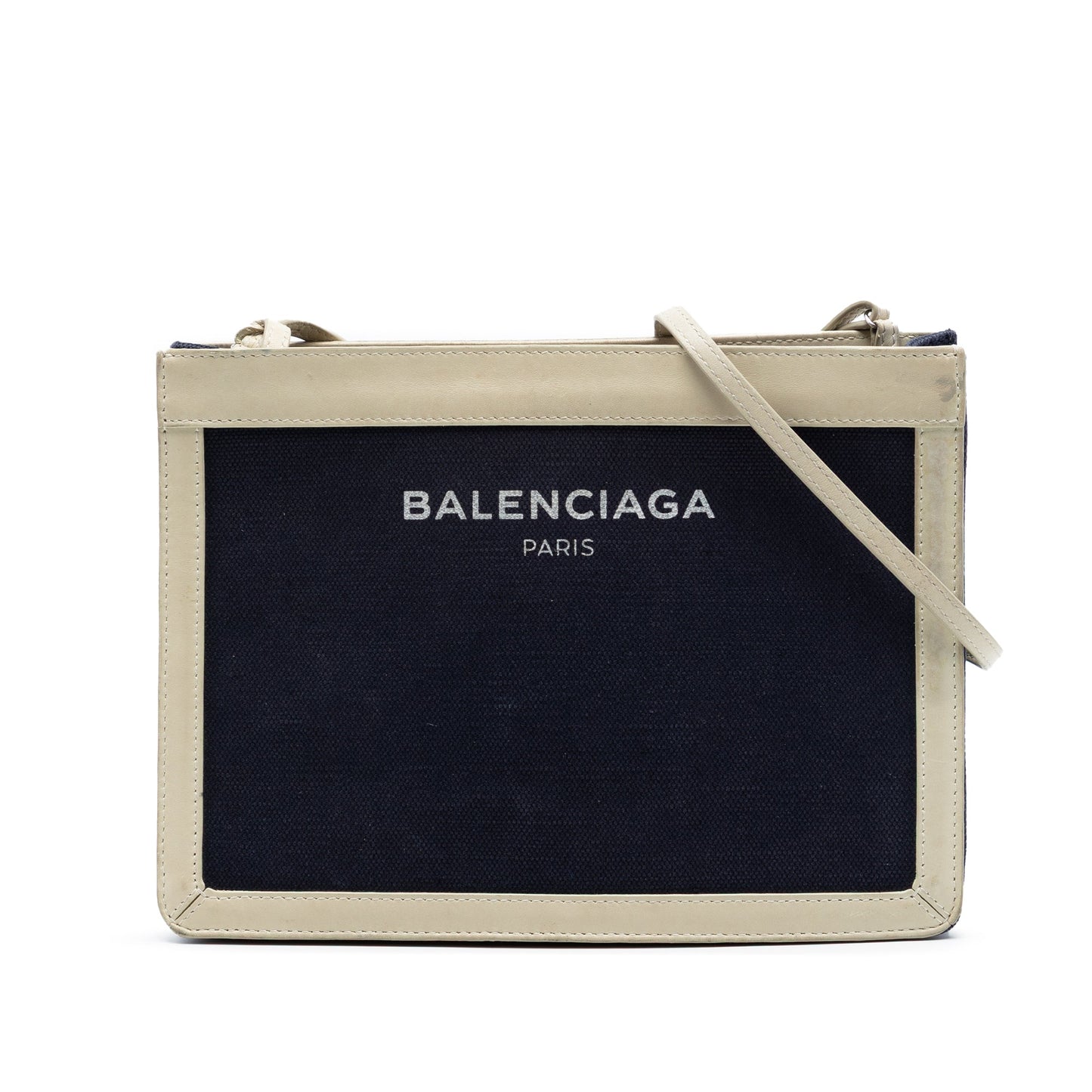 Balenciaga Canvas Navy Pochette M Crossbody
