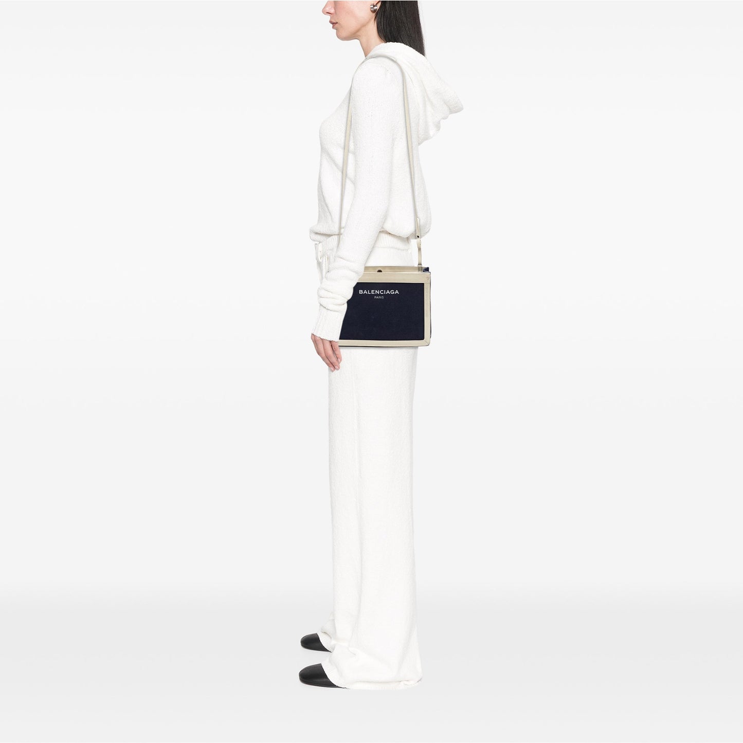 Balenciaga Canvas Navy Pochette M Crossbody