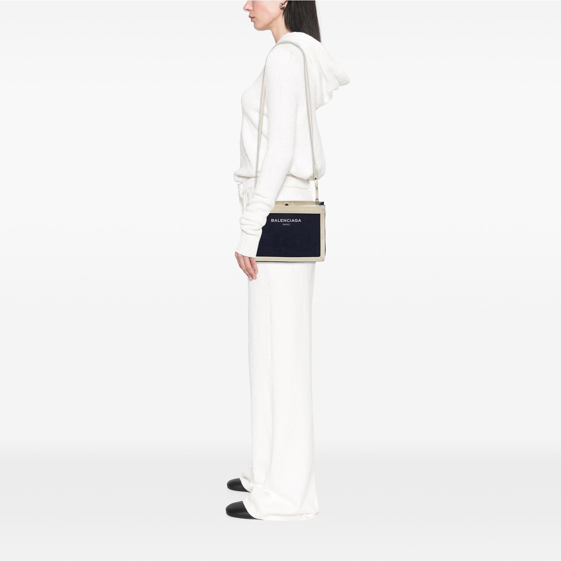 Balenciaga Canvas Navy Pochette M Crossbody