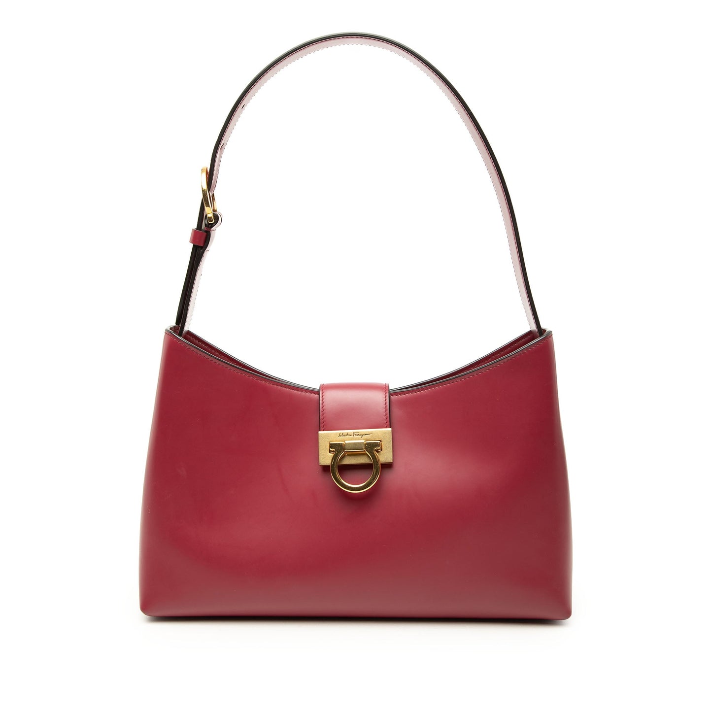 Ferragamo Leather Gancini Trifolio Shoulder Bag