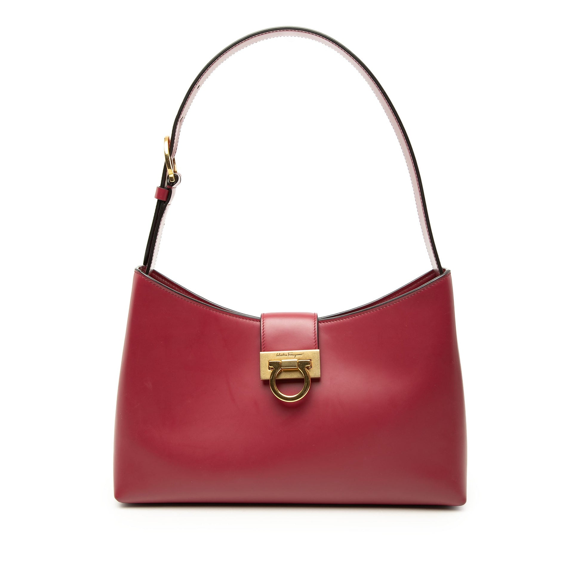 Ferragamo Leather Gancini Trifolio Shoulder Bag