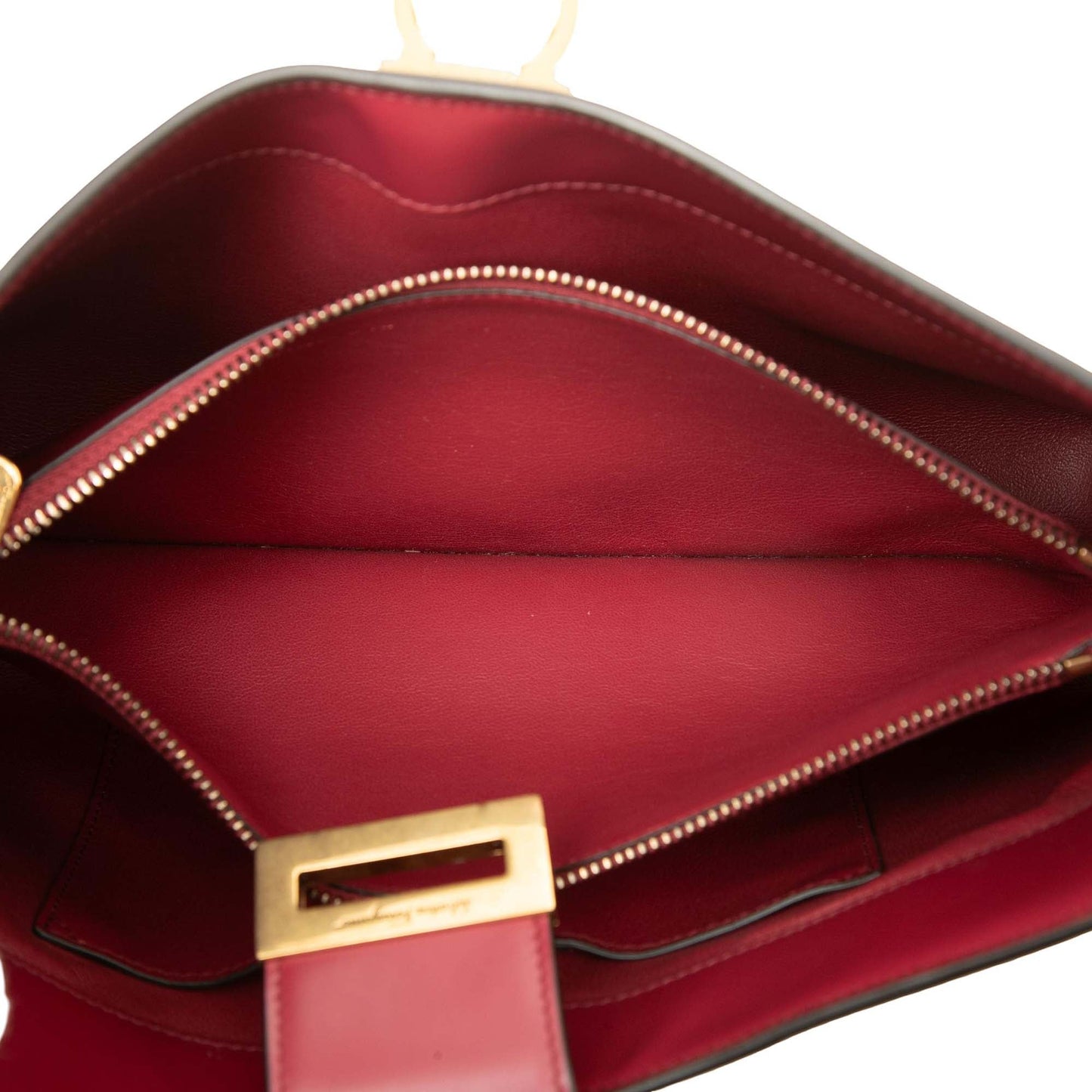 Ferragamo Leather Gancini Trifolio Shoulder Bag