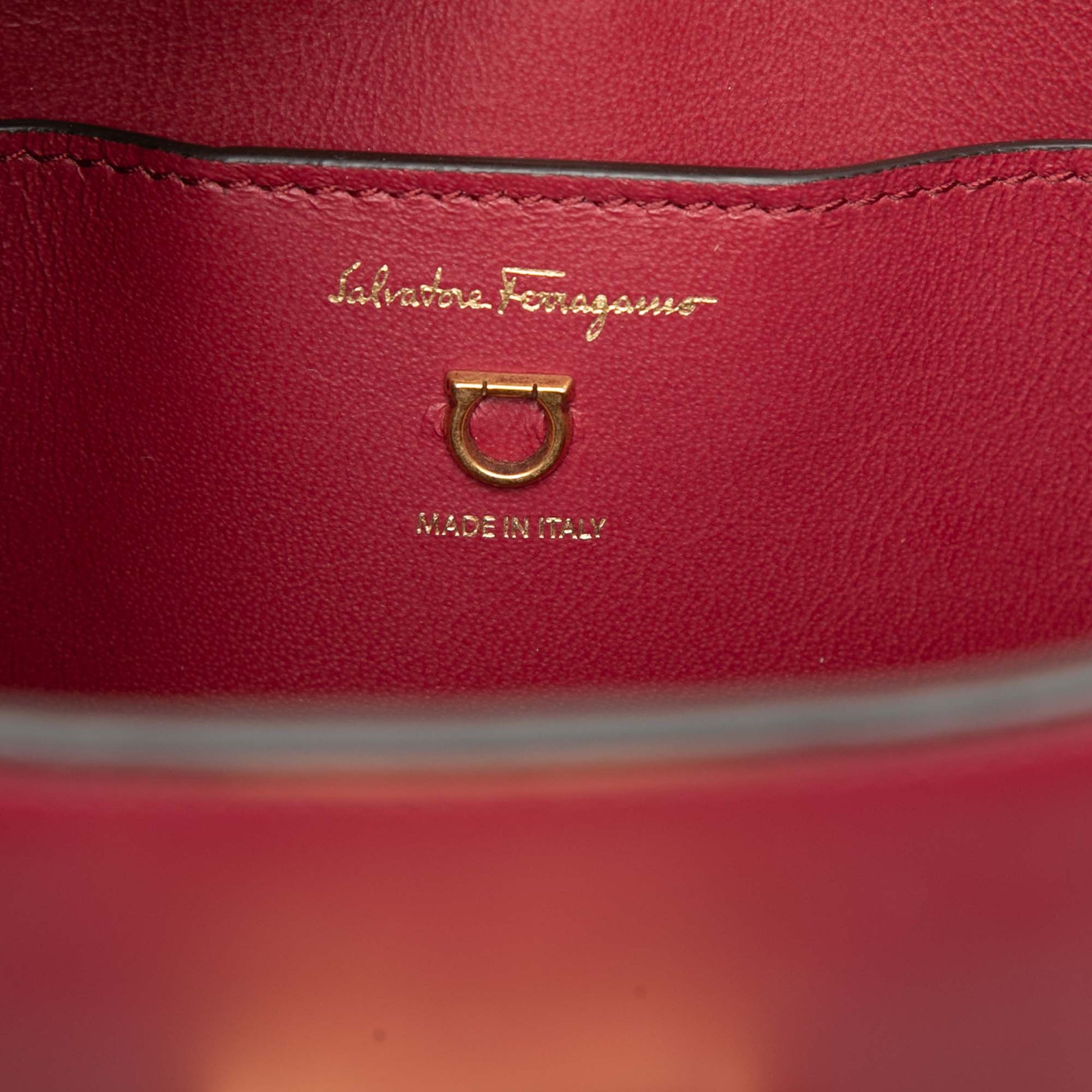 Ferragamo Leather Gancini Trifolio Shoulder Bag