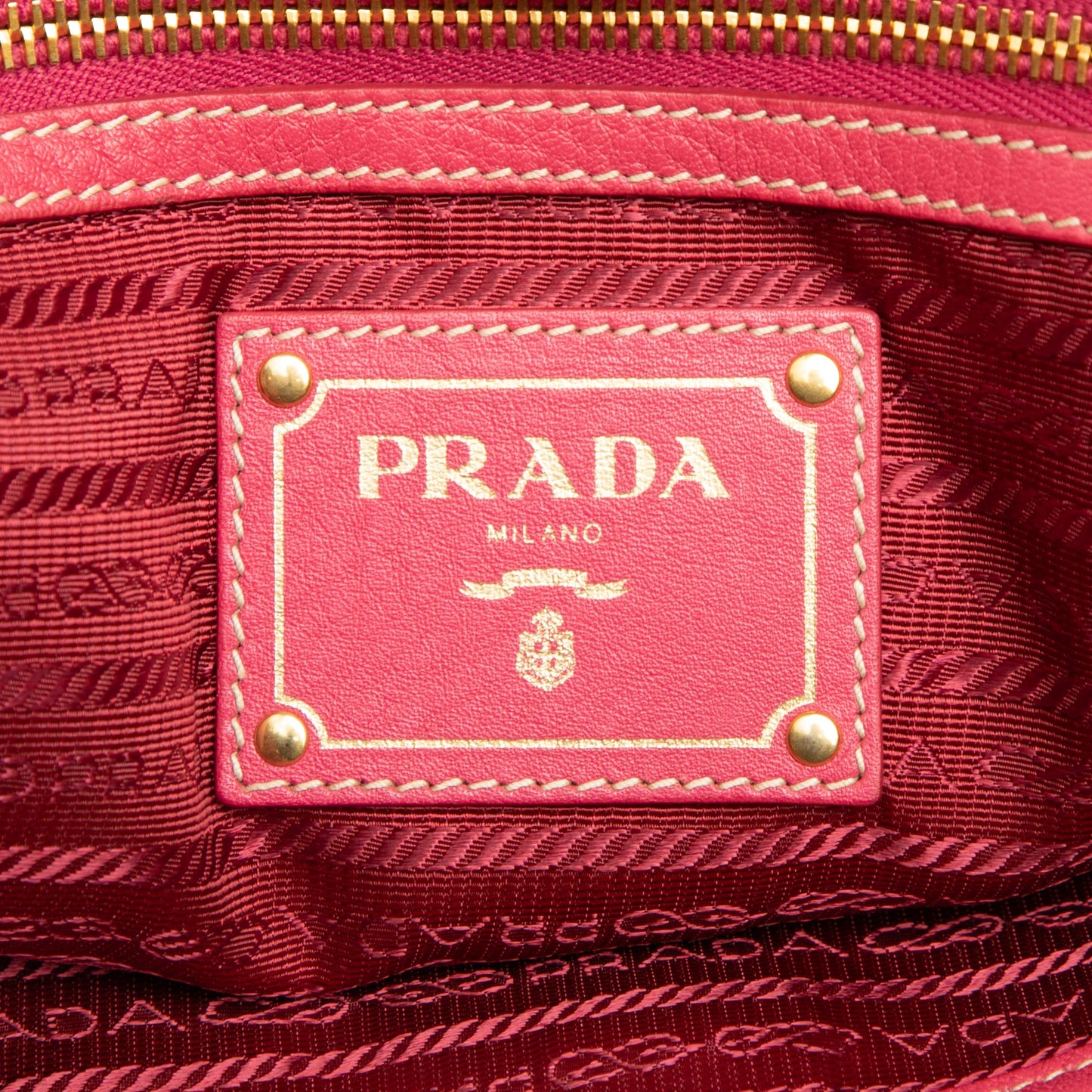 Prada Vitello Daino Side Zip Convertible Tote