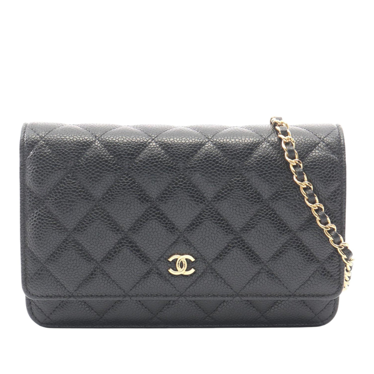 Chanel CC Quilted Caviar Wallet on Chain
