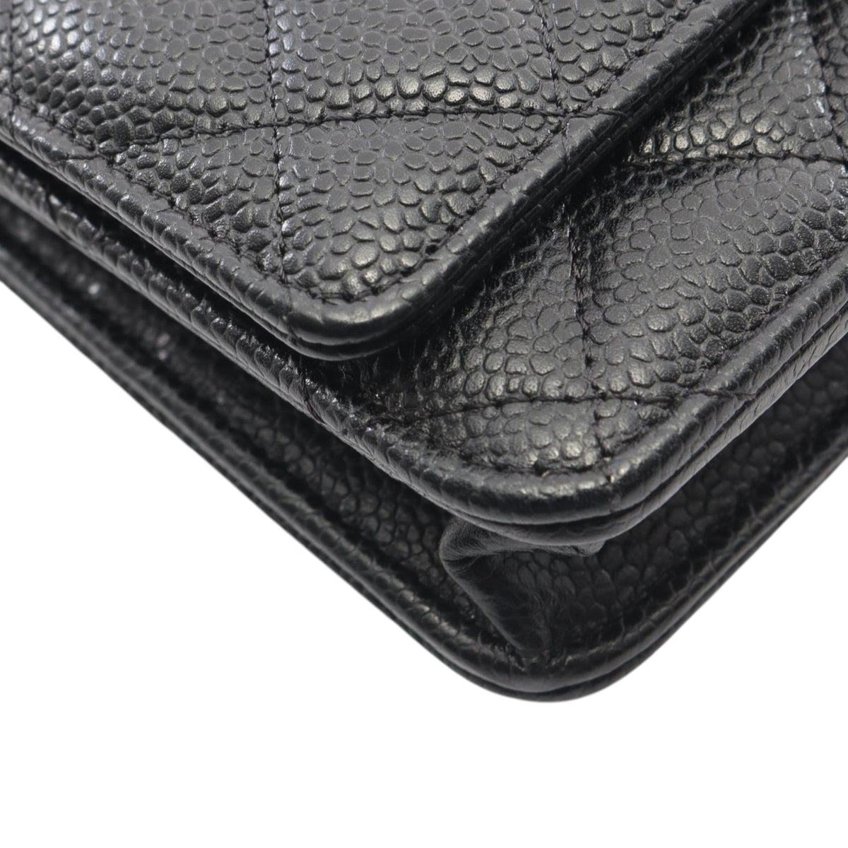 Chanel CC Quilted Caviar Wallet on Chain