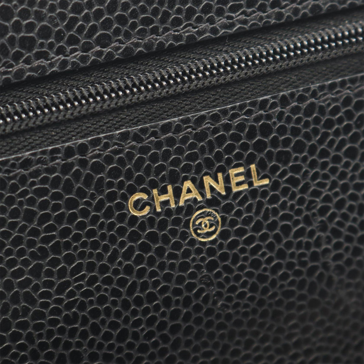 Chanel CC Quilted Caviar Wallet on Chain
