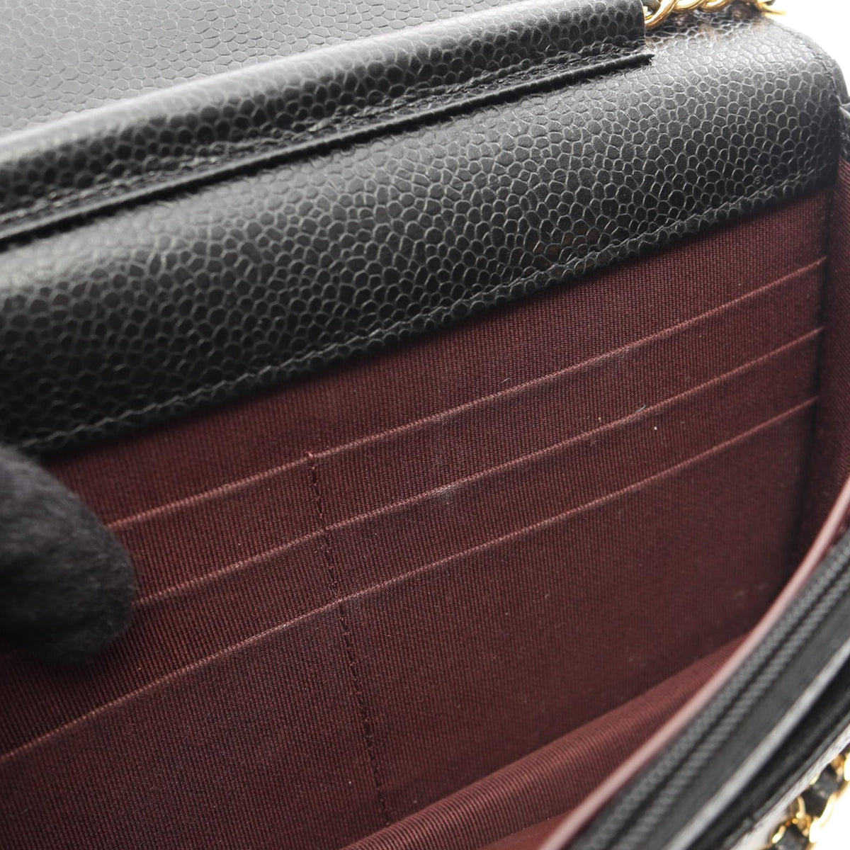 Chanel CC Quilted Caviar Wallet on Chain
