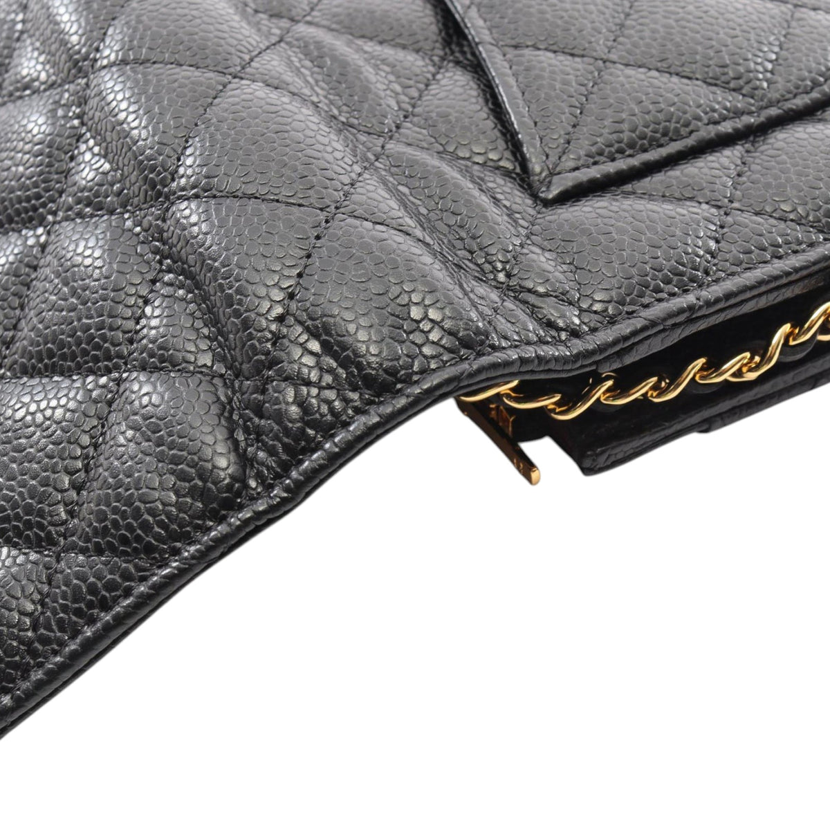 Chanel CC Quilted Caviar Wallet on Chain