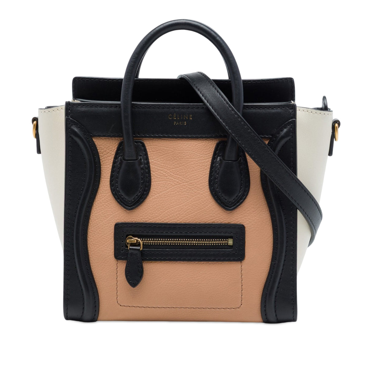 Celine Nano Tricolor Leather Luggage Tote