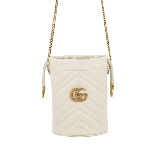Gucci Small GG Marmont Matelasse Calfskin Bucket Bag
