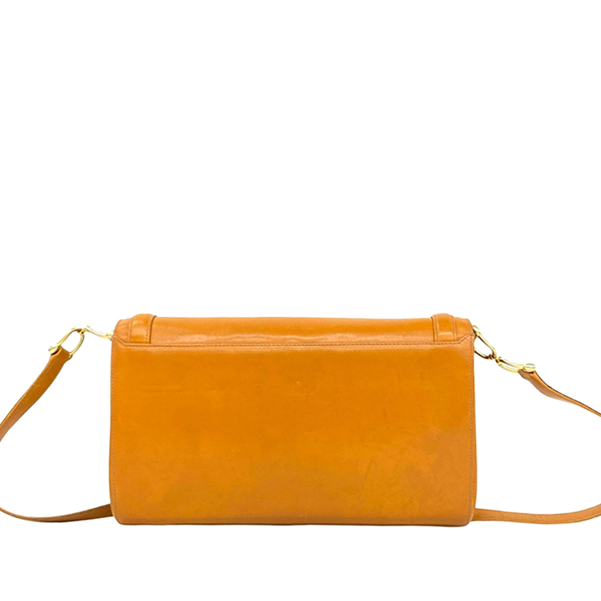 Gucci Leather Horseshoe Crossbody Bag — Orange