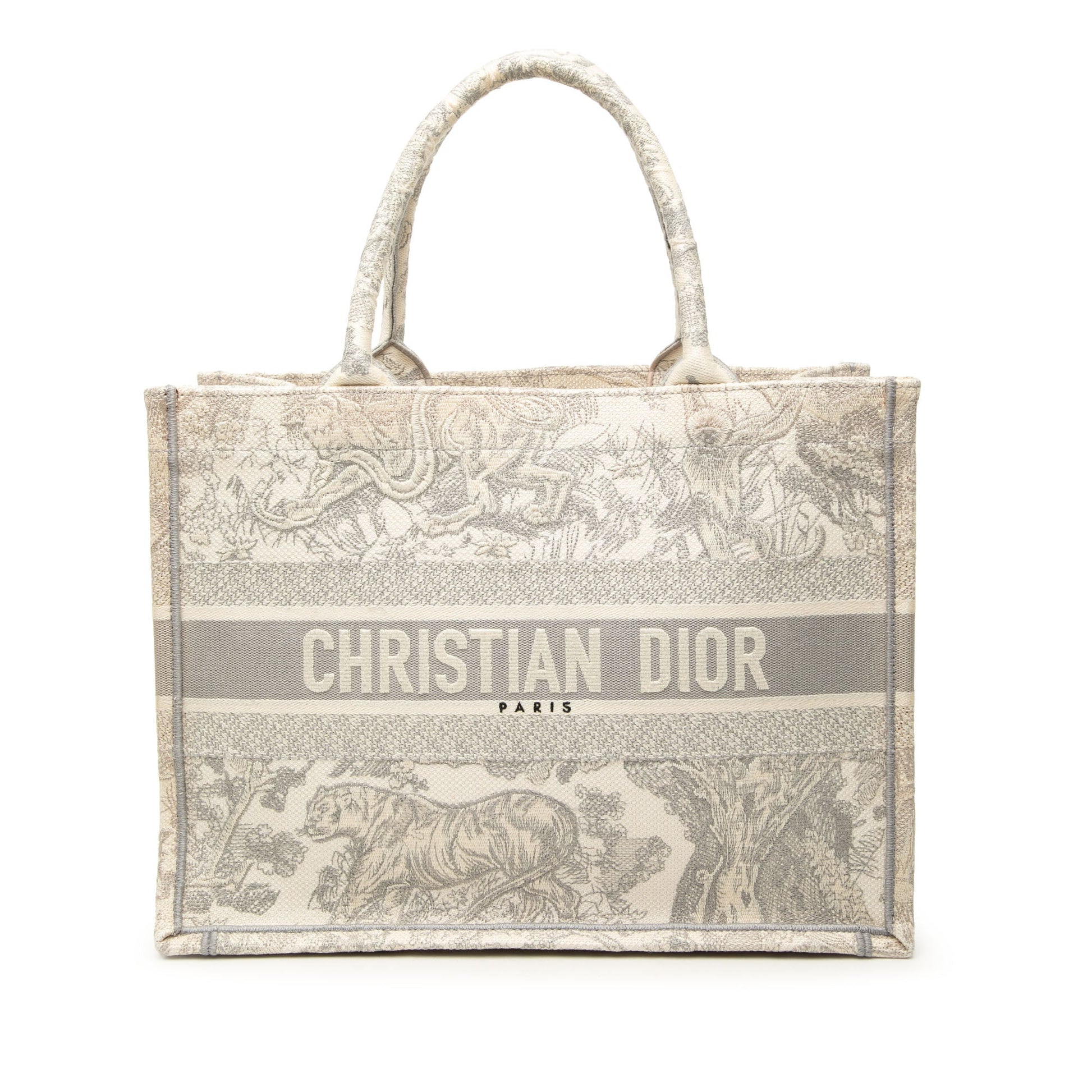 Dior Medium Canvas Embroidered Dioriviera Toile De Jouy Book Tote