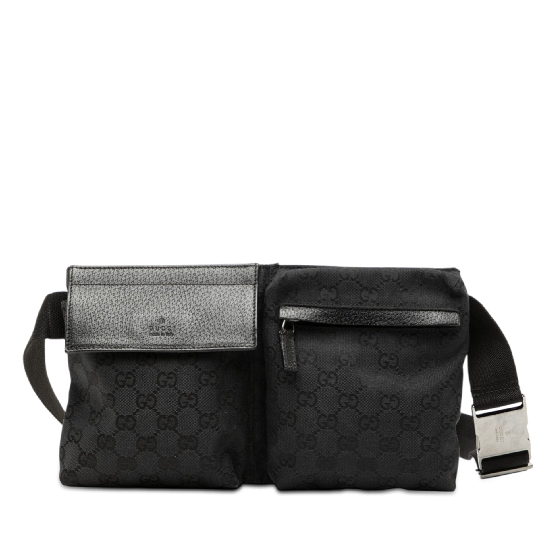 Gucci GG Canvas Double Pocket Belt Bag