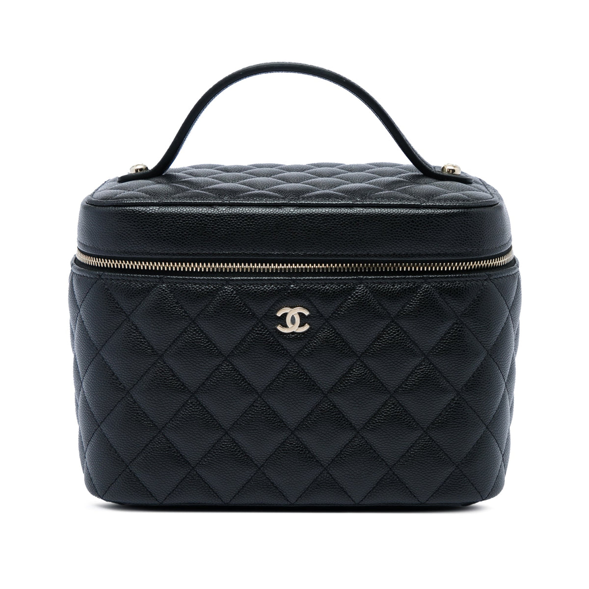 Chanel Medium CC Quilted  Caviar Vanity Case