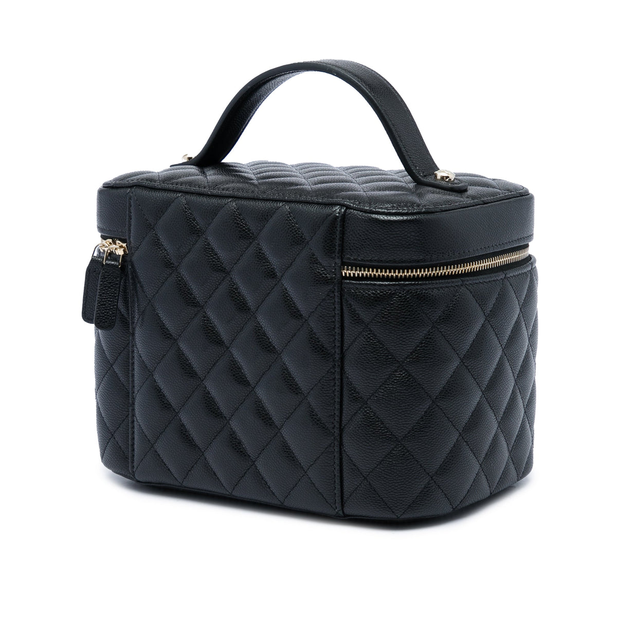 Chanel Medium CC Quilted  Caviar Vanity Case