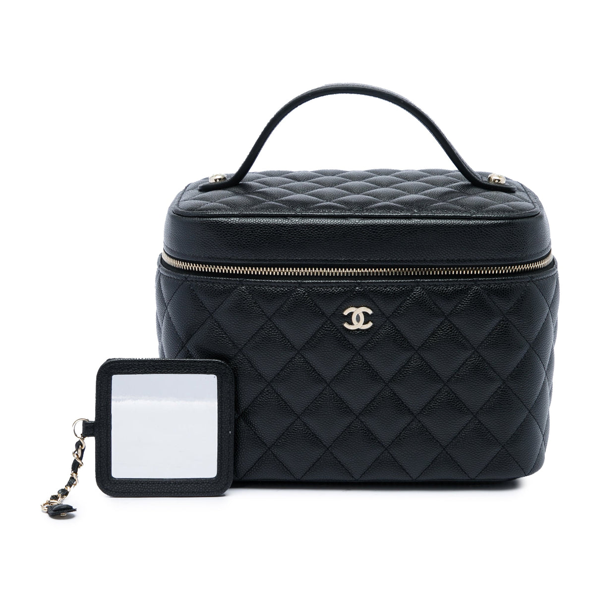 Chanel Medium CC Quilted  Caviar Vanity Case