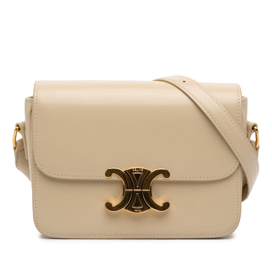 Celine Teen Shiny Calfskin Triomphe Crossbody