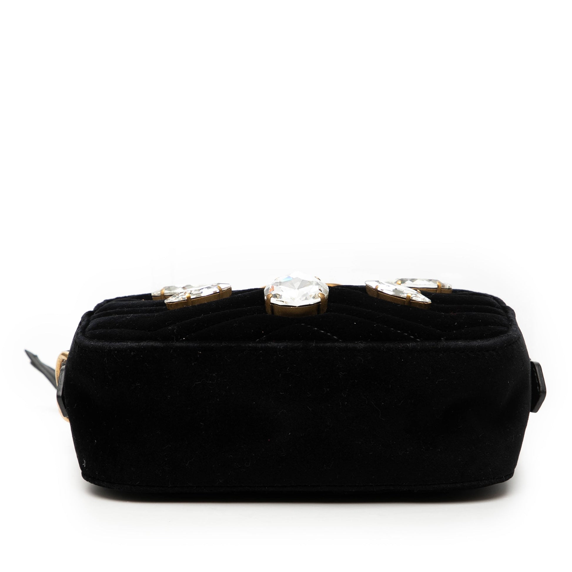 Gucci Mini GG Marmont Crystal Embellished Matelasse Velvet Crossbody