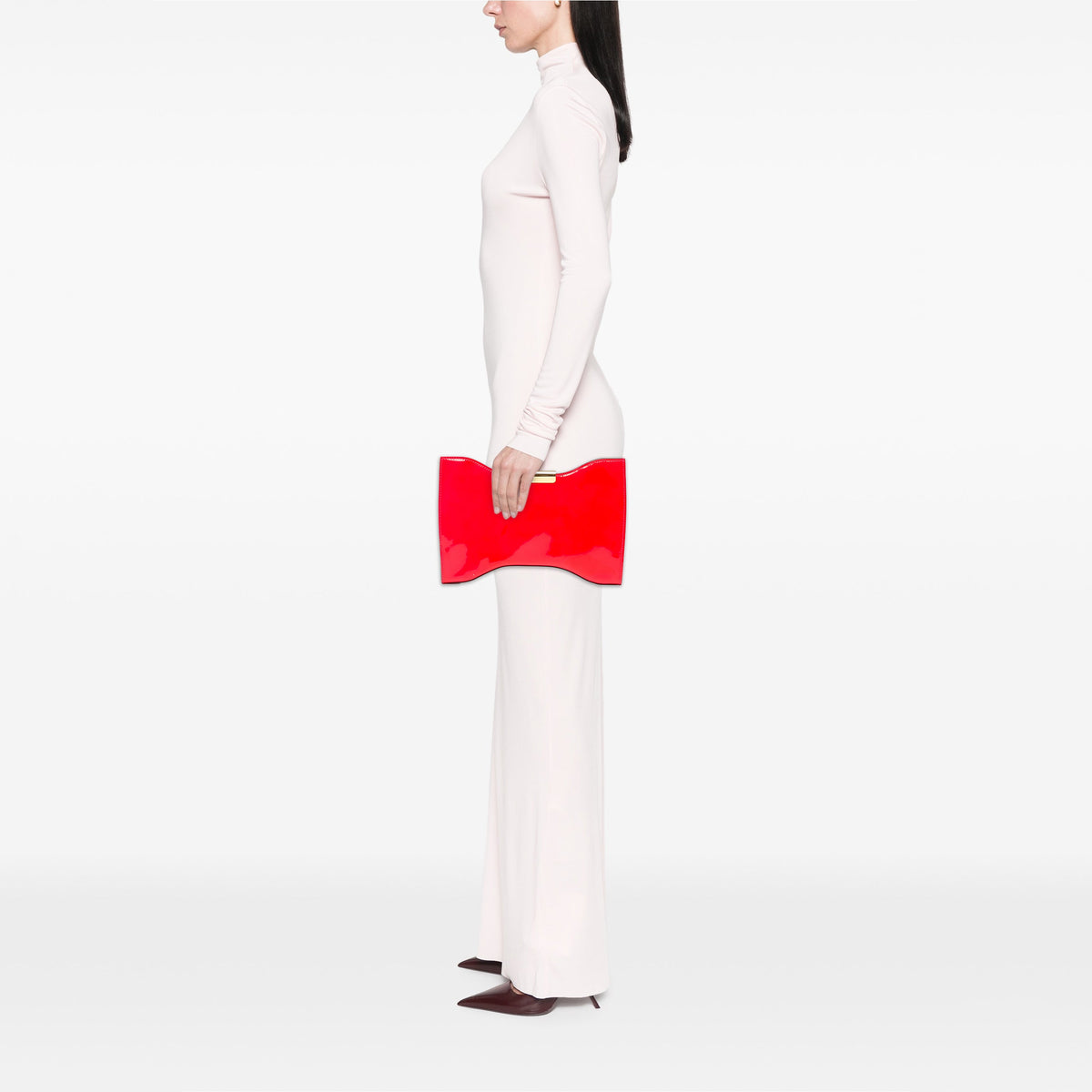 Alexander McQueen Patent Squeeze It Clutch — Pink
