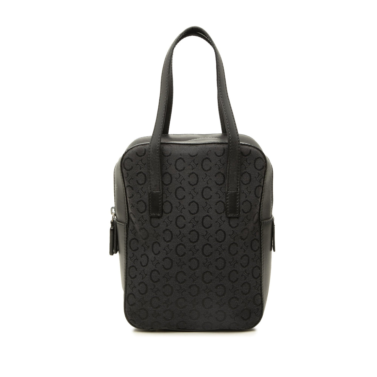 Celine C Macadam Canvas and Leather Handbag — Gray