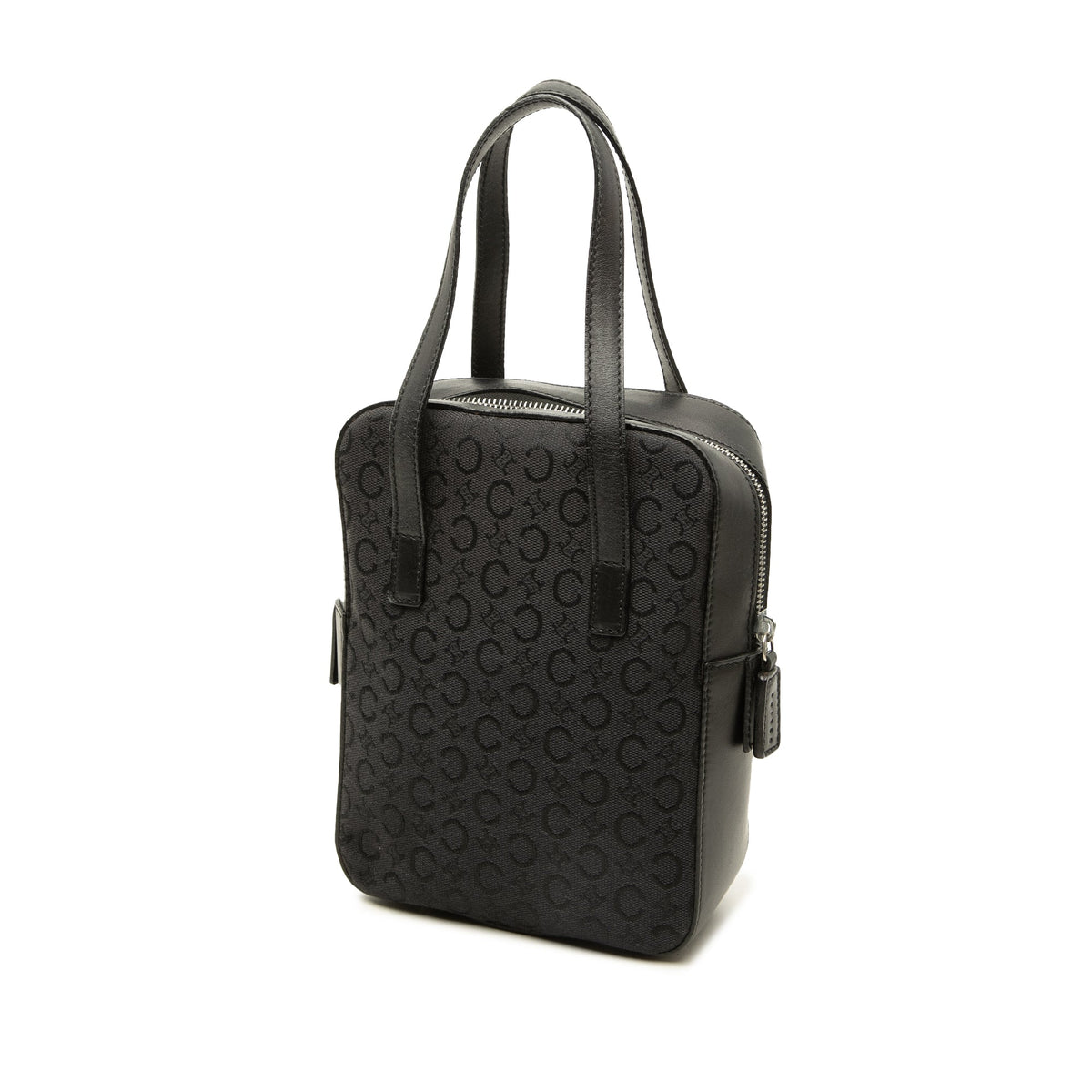 Celine C Macadam Canvas and Leather Handbag — Gray