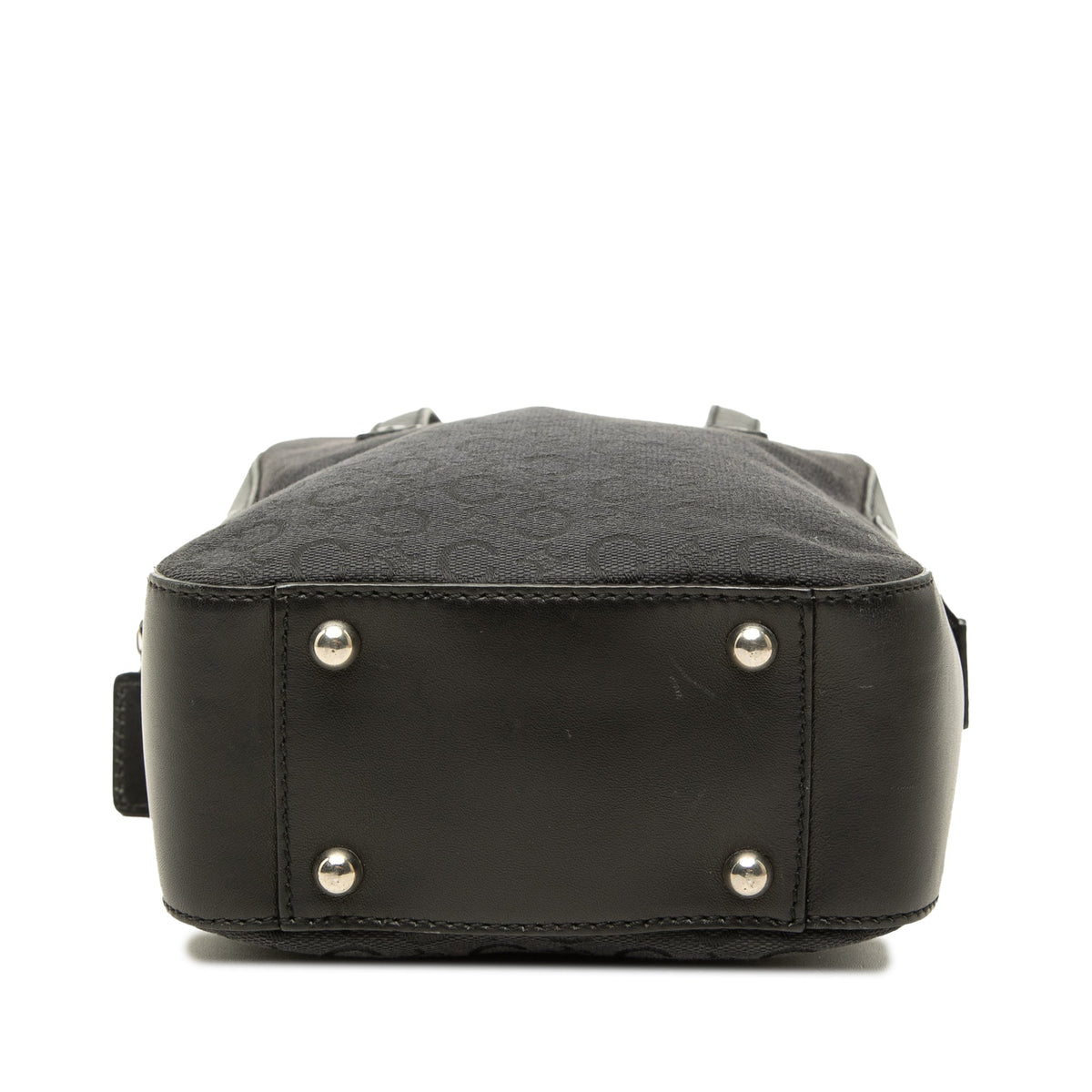 Celine C Macadam Canvas and Leather Handbag — Gray
