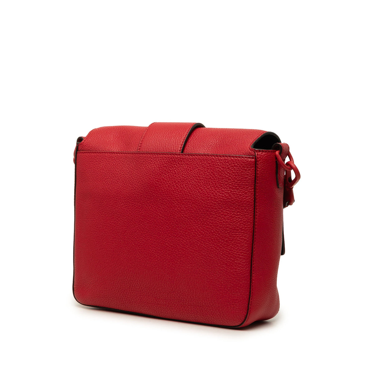 Fendi Medium Leather Baguette Messenger Bag — Red