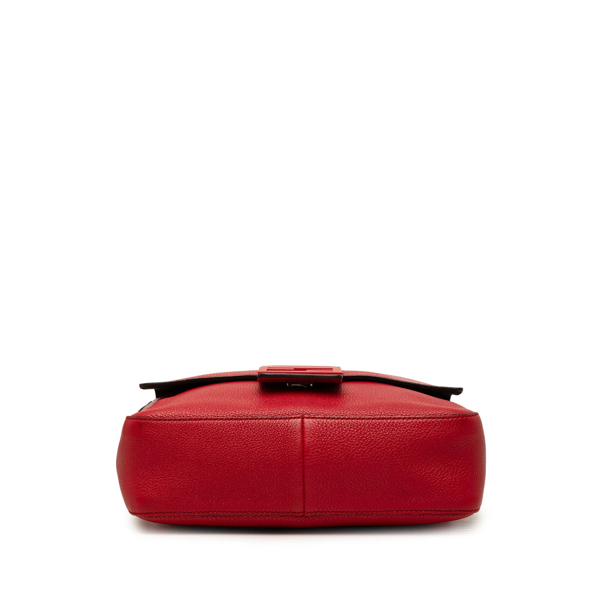 Fendi Medium Leather Baguette Messenger Bag — Red