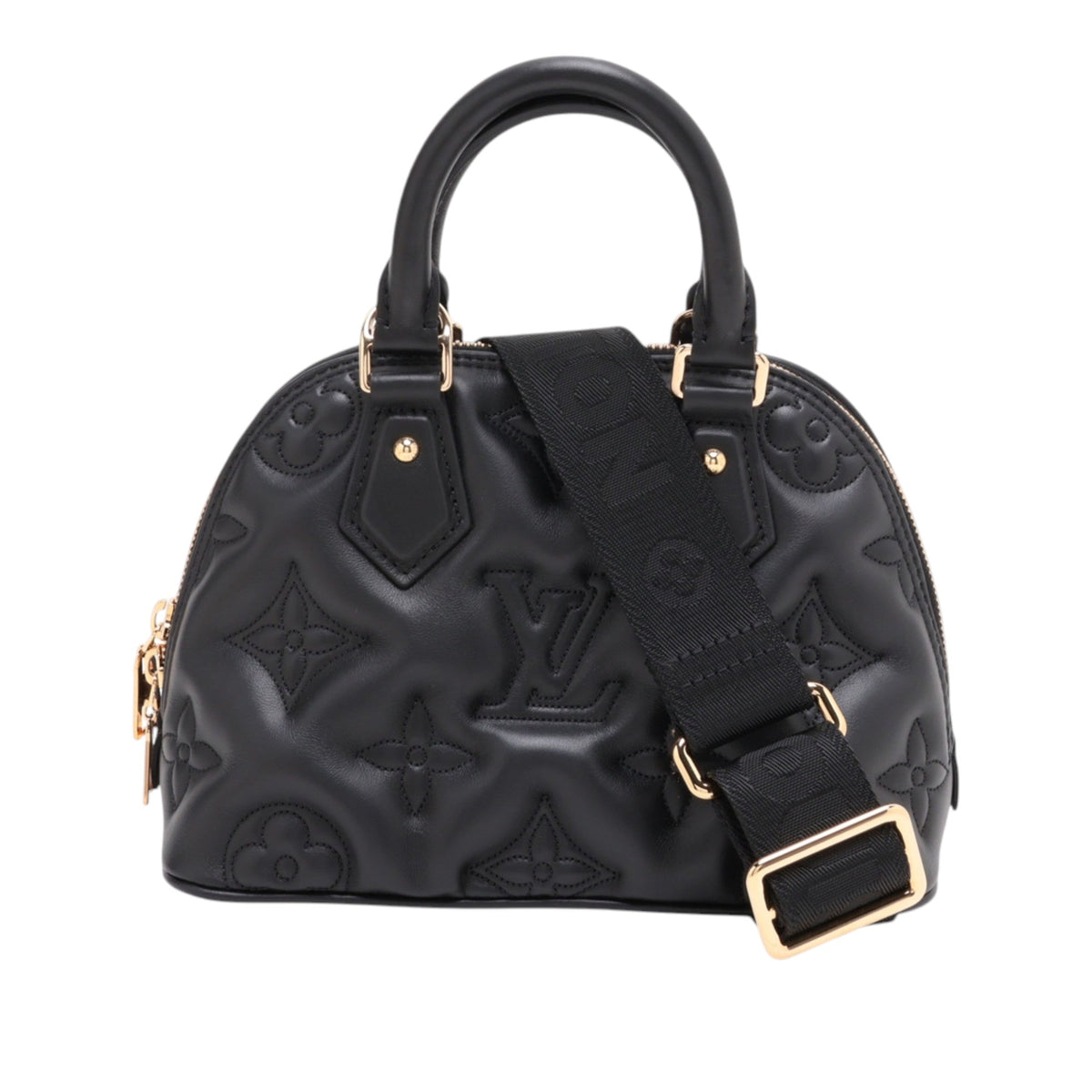 Louis Vuitton Monogram Calfskin Bubblegram Alma BB — Black