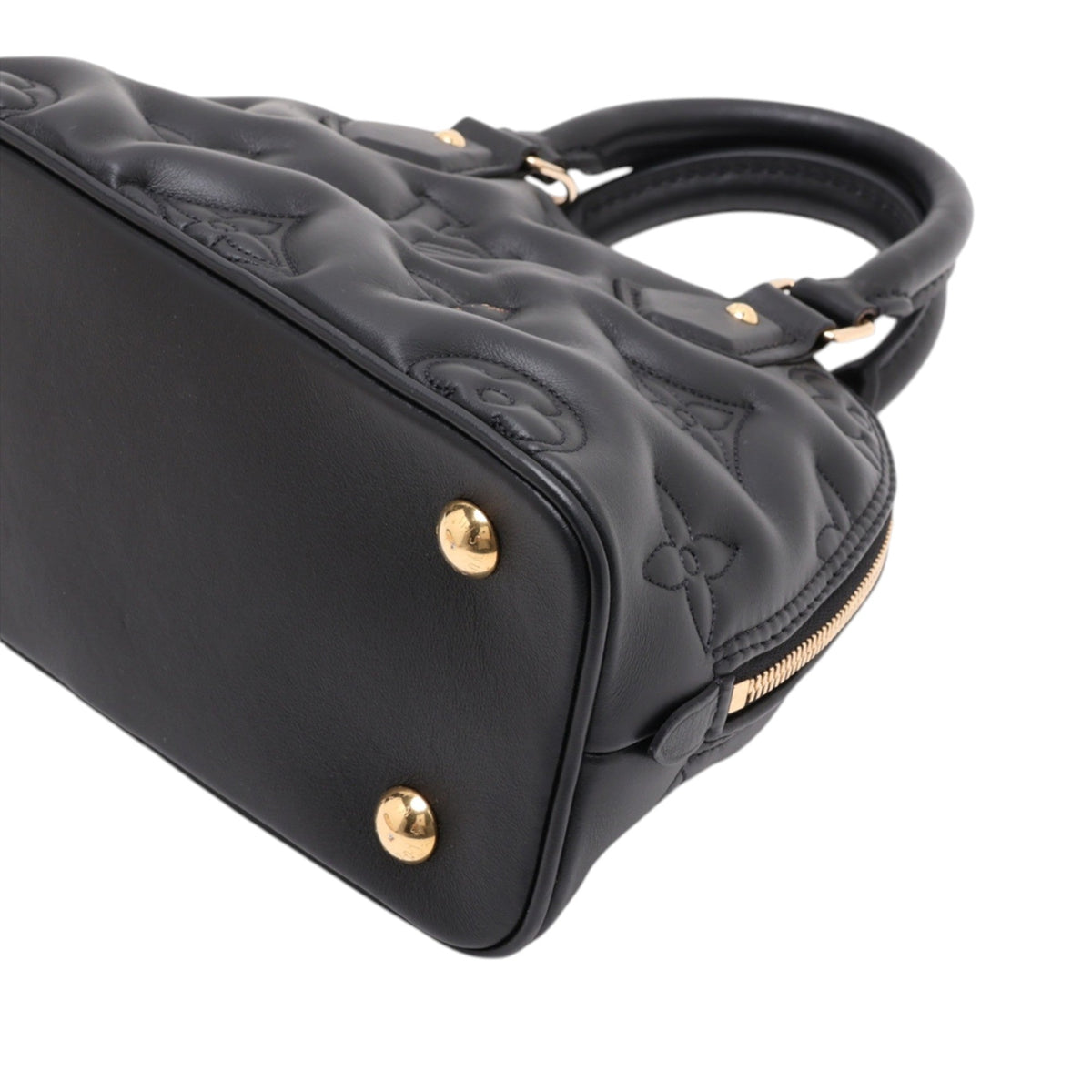 Louis Vuitton Monogram Calfskin Bubblegram Alma BB — Black
