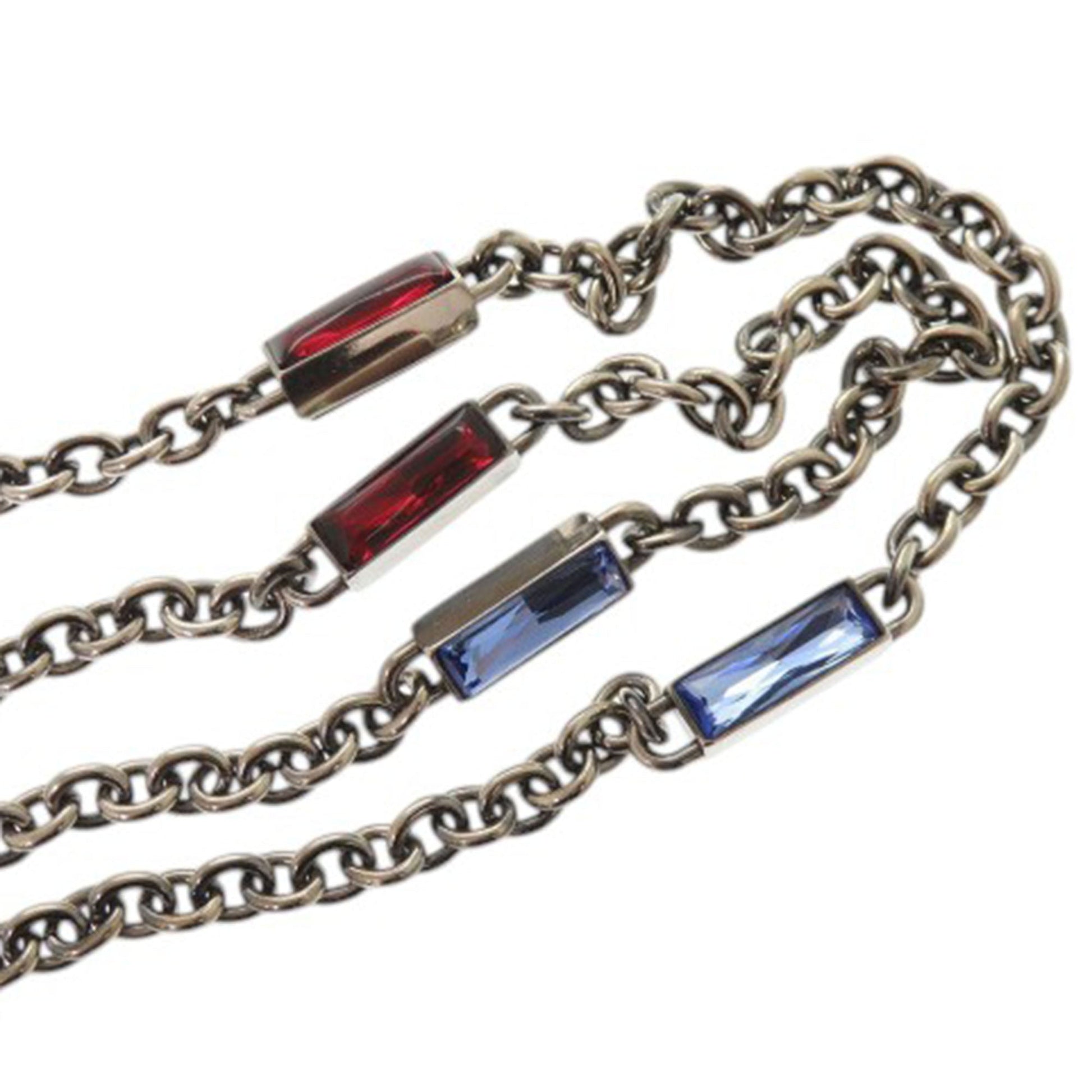 Gucci Brass Crystal Web Buckle Chain Shoulder Bag