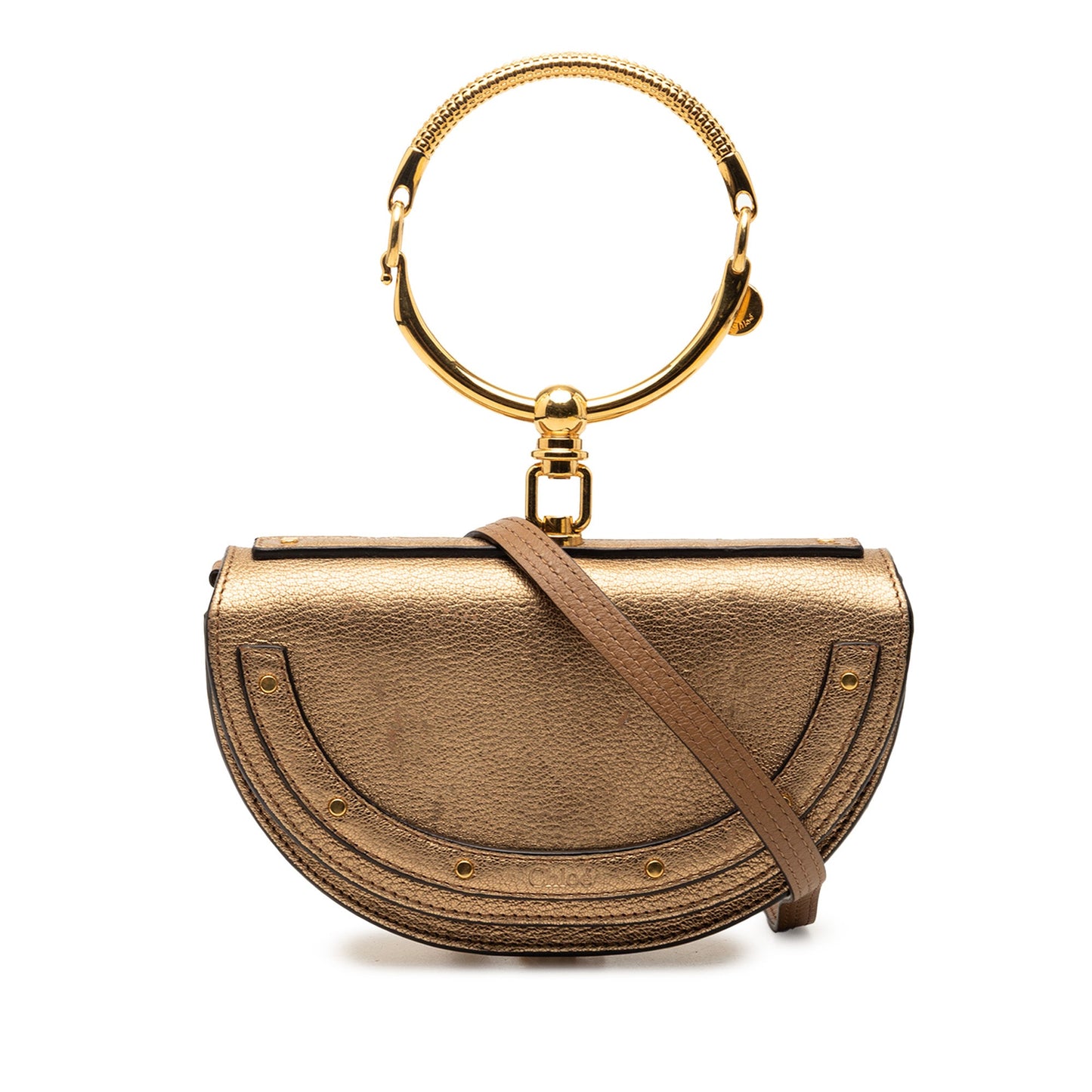 Chloé Metallic Leather Nile Bracelet Minaudiere Bag