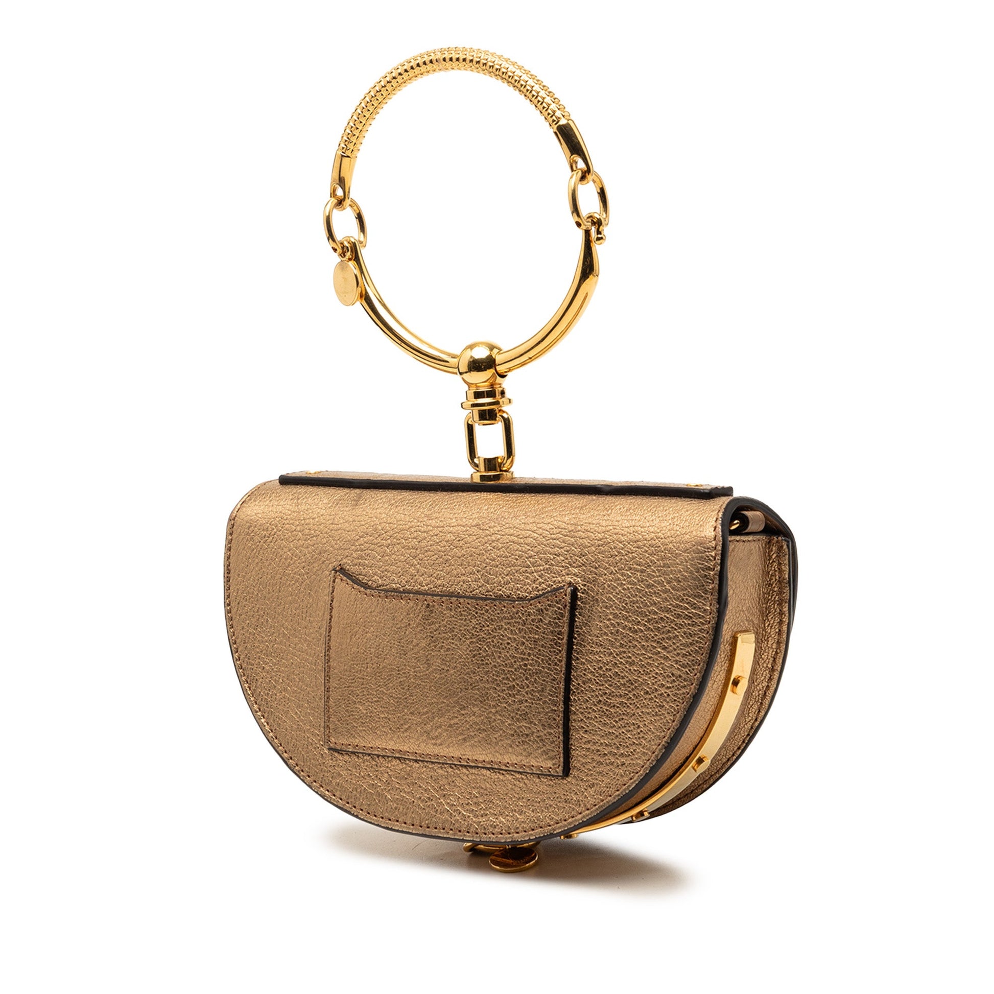 Chloé Metallic Leather Nile Bracelet Minaudiere Bag