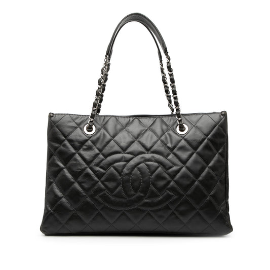 Chanel CC Crinkled Calfskin Chain Shopping Tote
