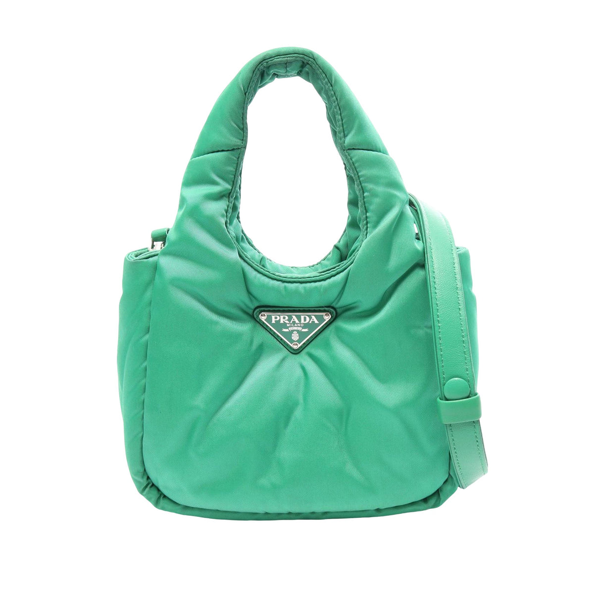 Prada Small Soft Padded Nappa Double Handled Bag — Green
