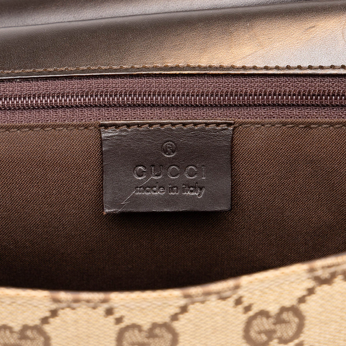 Gucci GG Canvas Flap Handbag — Beige