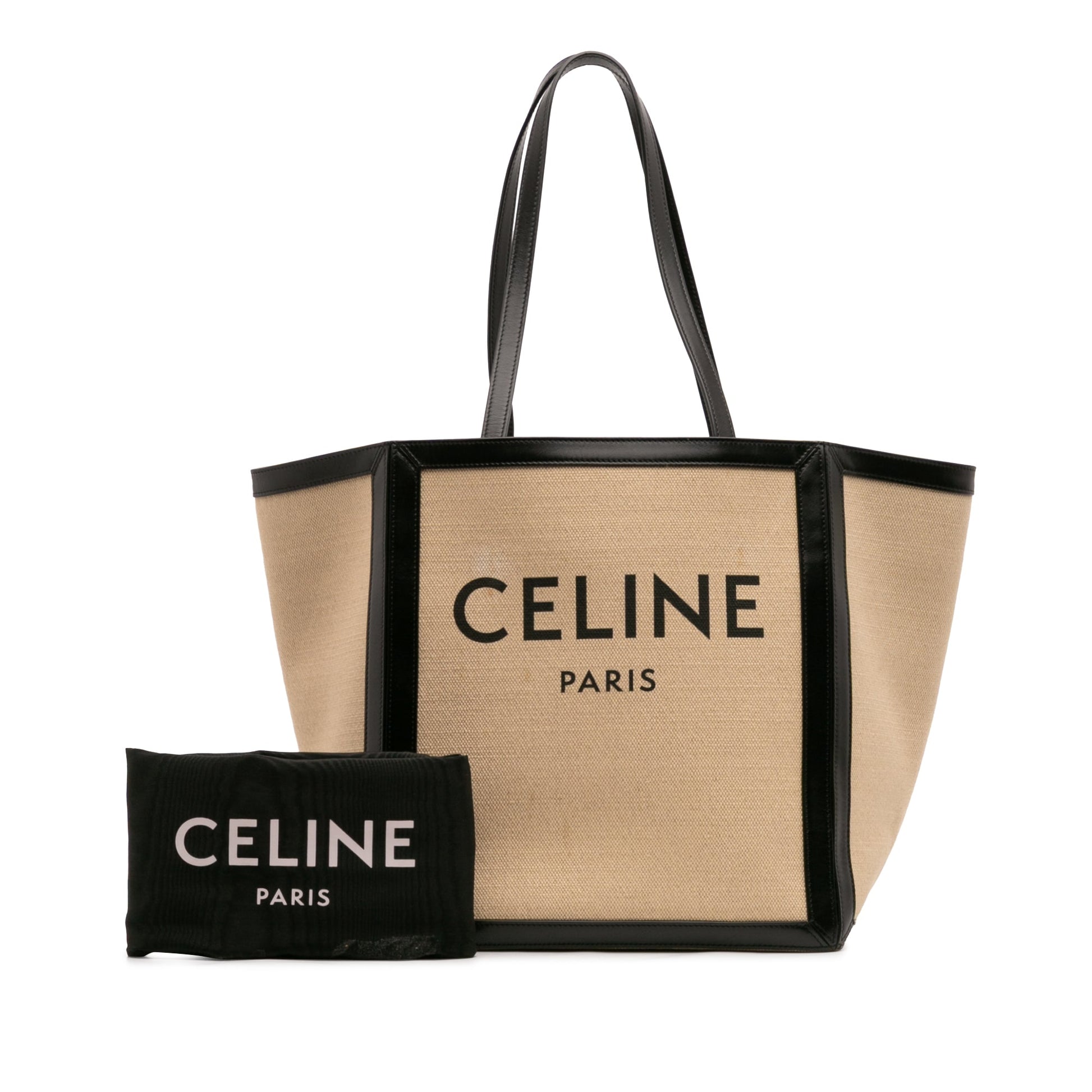 Celine Large Canvas Vertical Square Cabas Tote