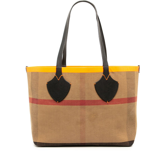 Burberry Mega Check Canvas The Giant Reversible Tote — Beige