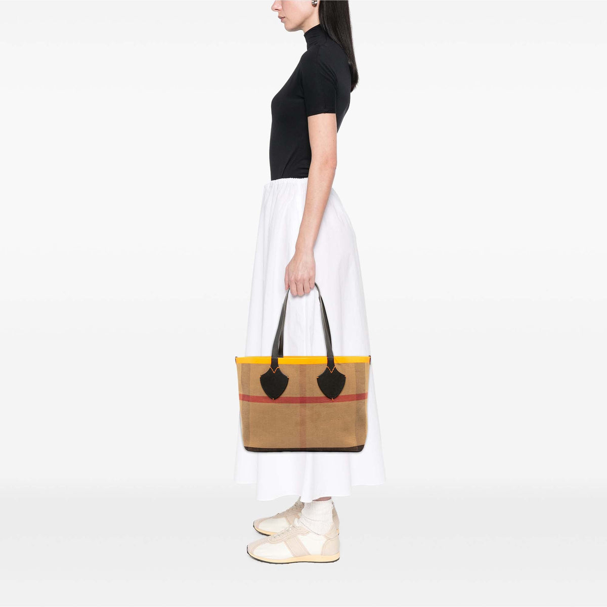 Burberry Mega Check Canvas The Giant Reversible Tote — Beige