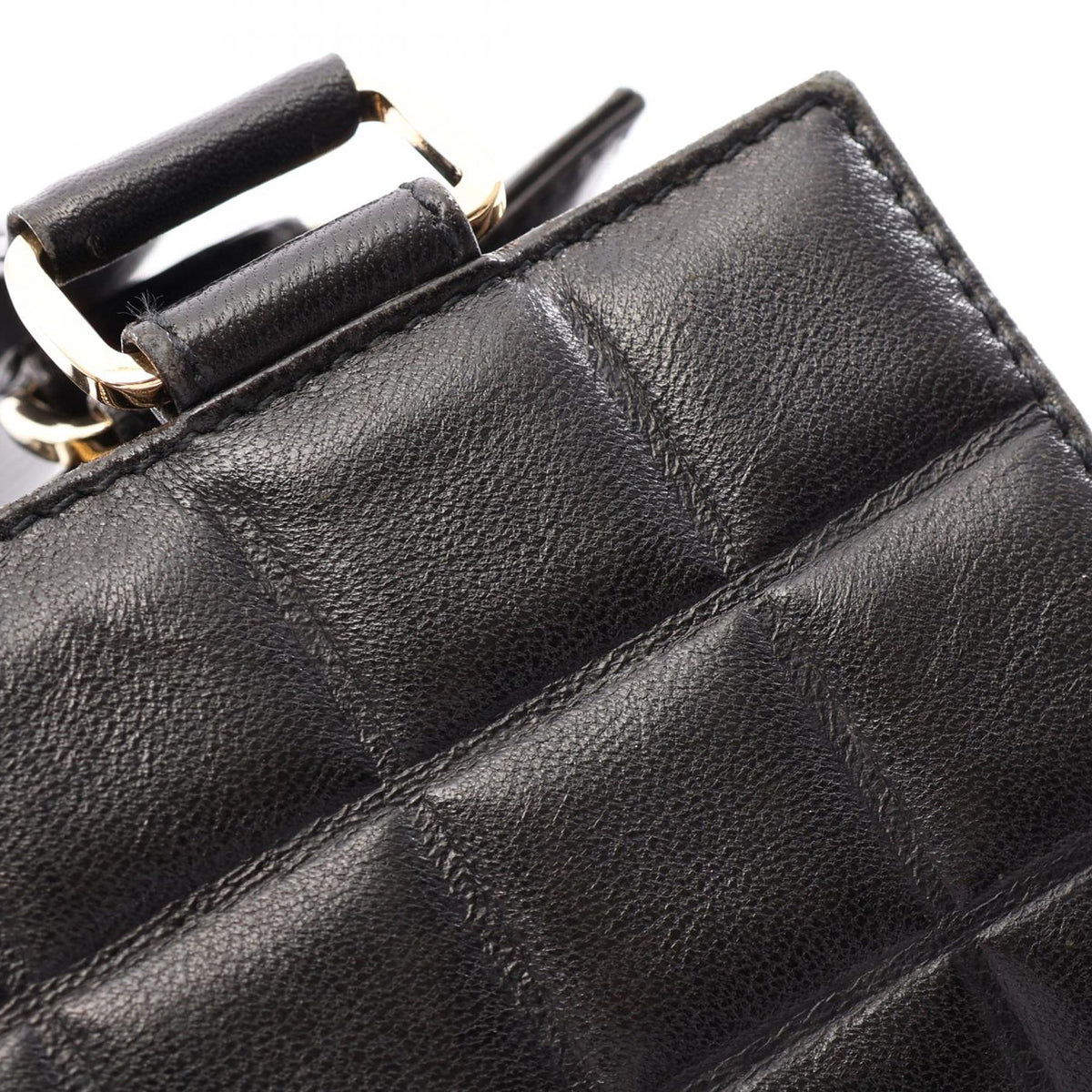Chanel Chocolate Bar Lambskin Shoulder Bag — Black