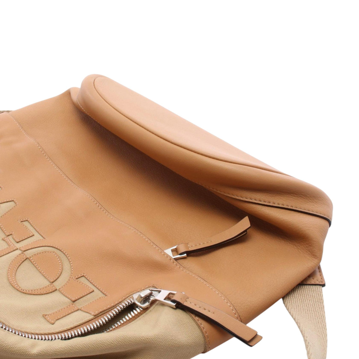 LOEWE Canvas and Leather Backpack — Beige