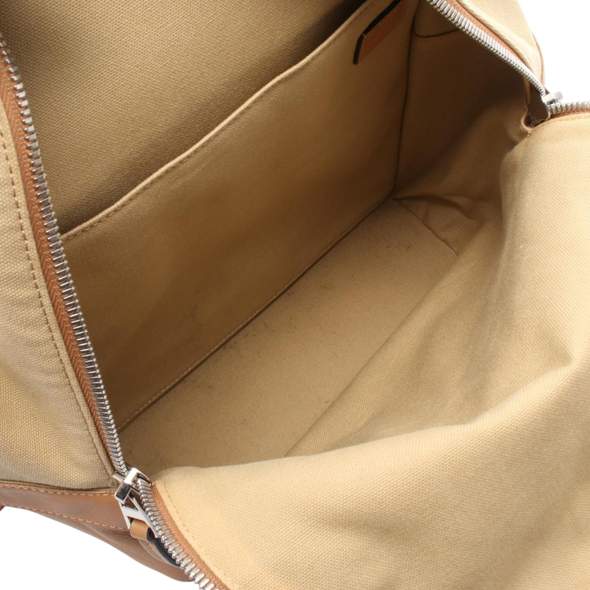 LOEWE Canvas and Leather Backpack — Beige